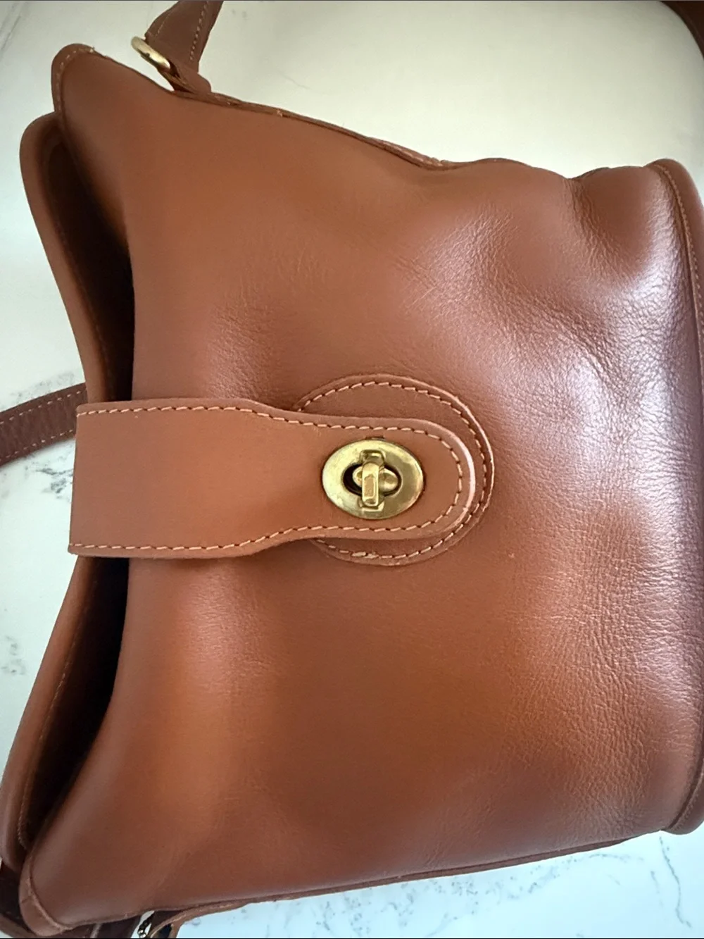 Vintage Coach Nottingham Brown Leather Binocular Crossbody Bag